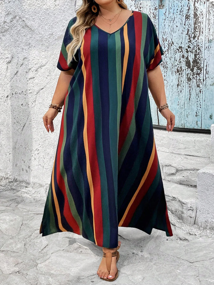 Vestido largo de playa midi con estampado de limones por todas partes y lazos laterales
