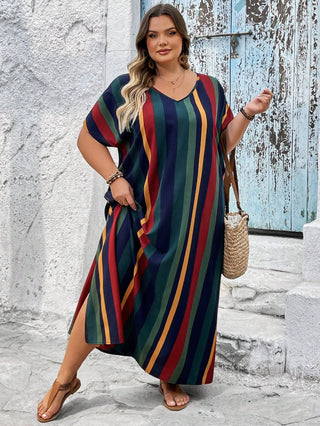 Vestido largo de playa midi con estampado de limones por todas partes y lazos laterales