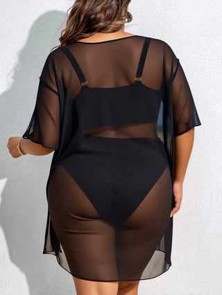 Coprodisfraz floral de chiffon con un ajuste suave y cómodo, para mujeres de talla grande, adecuado para vacaciones en la playa, para hacer la figura más esbelta.