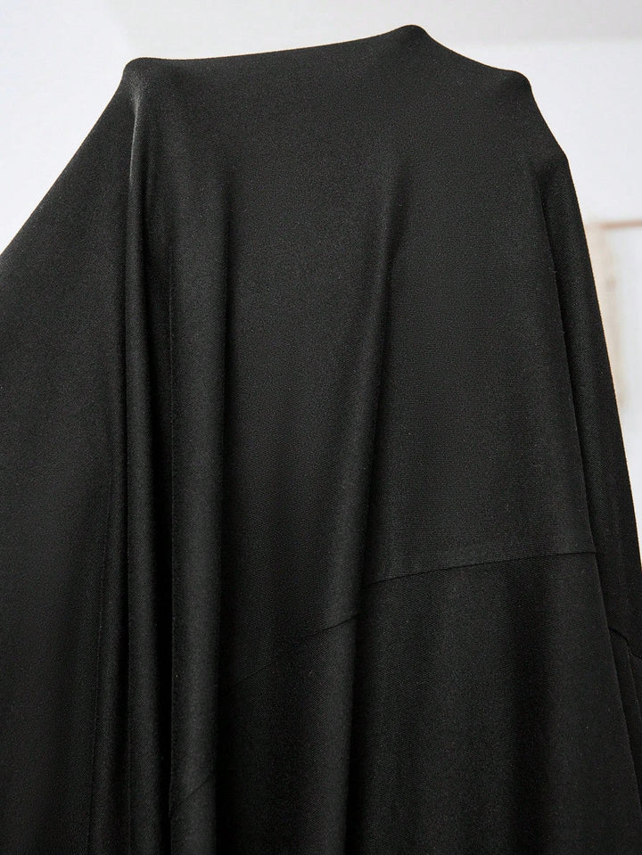 Vestido de color sólido para mujer con dobladillo desflecado de talla grande