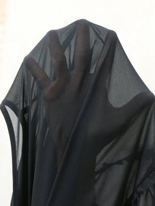 Camisas de manga larga en chiffon color vino y negro, elegantes y acampanadas, estilo casual