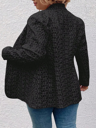 Blazer casual/empresarial en jacquard de manga larga para mujeres de talla cómoda