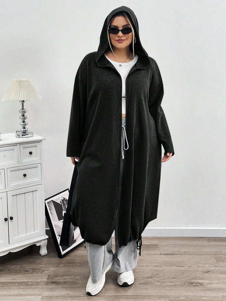 Chaqueta con capucha y bolsillos con cierre de cremallera, talla cómoda, adecuada para otoño/invierno
