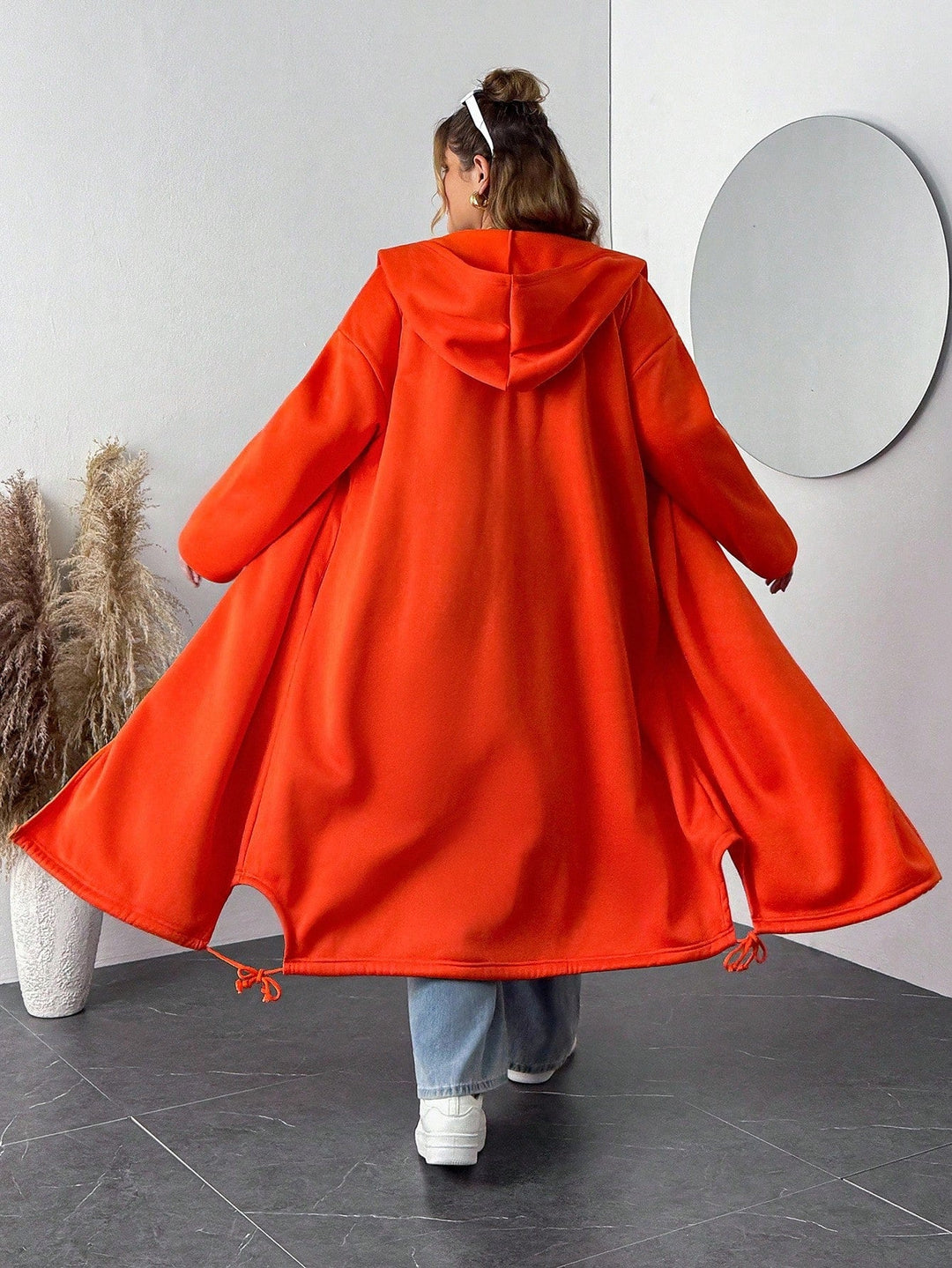 Chaqueta con capucha y bolsillos con cierre de cremallera, talla cómoda, adecuada para otoño/invierno