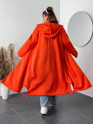Chaqueta con capucha y bolsillos con cierre de cremallera, talla cómoda, adecuada para otoño/invierno