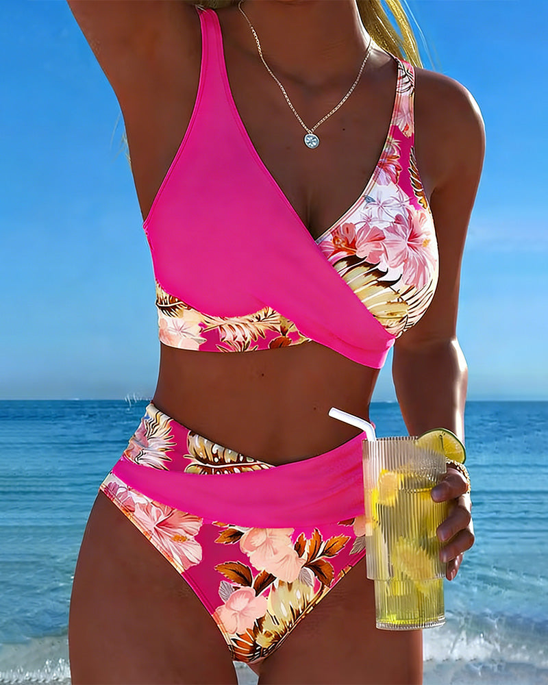 Marta™ | Bikini floral de contraste Roos