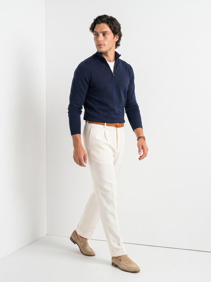 Suéter Elegante de Cuello 1/4