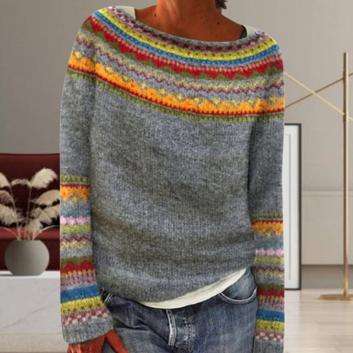 Suéter De Tricot Geométrico Vintage