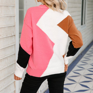 Sudadera Casual de Color Contrastante