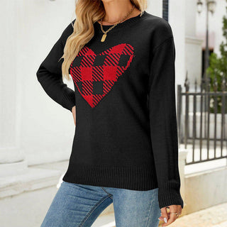 Suéter de Tricot con Corazón Casual