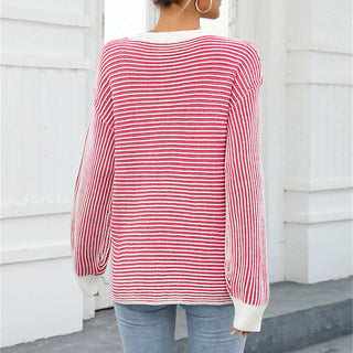 Suéter De Tricot Rayado Casual