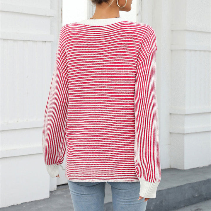 Suéter De Tricot Rayado Casual