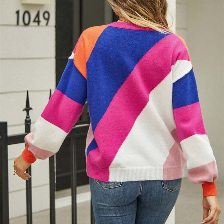 Sudadera Descontracturada A Rayas De Color