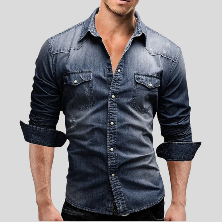 Elvoria | Camisa de denim de estilo moderno