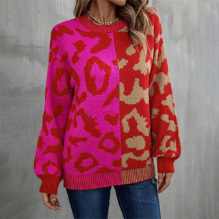 Sudadera Patchwork Leopardo Casual