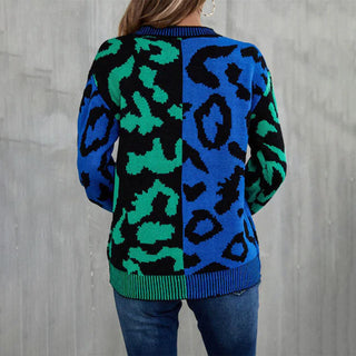 Sudadera Patchwork Leopardo Casual