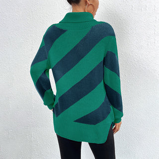 Pull De Tricot Rayé Décontracté