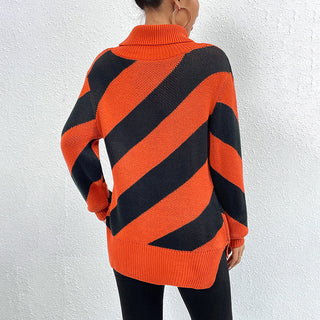 Pull De Tricot Rayé Décontracté