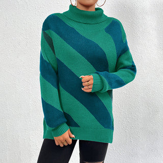 Pull De Tricot Rayé Décontracté