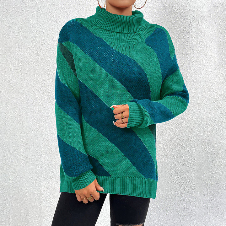 Pull De Tricot Rayé Décontracté