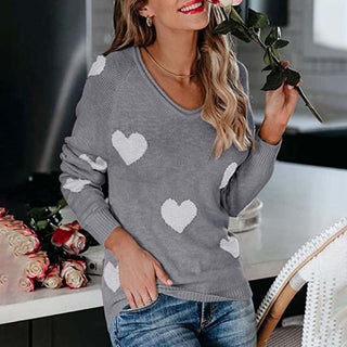 Suéter De Tricot Con Motivo De Corazón