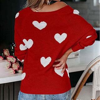 Suéter De Tricot Con Motivo De Corazón
