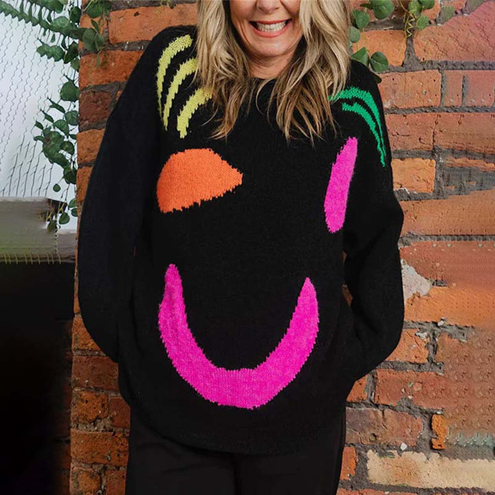 Suéter de Tricot Desenfadado Smiley