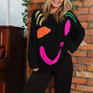 Suéter de Tricot Desenfadado Smiley