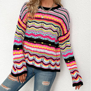 Pull De Tricot Rayé Colorido