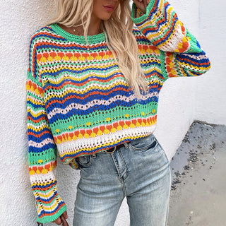 Pull De Tricot Rayé Colorido