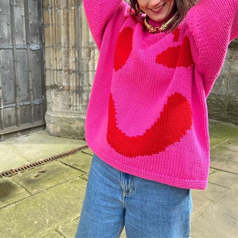Suéter de Tricot Desenfadado Smiley