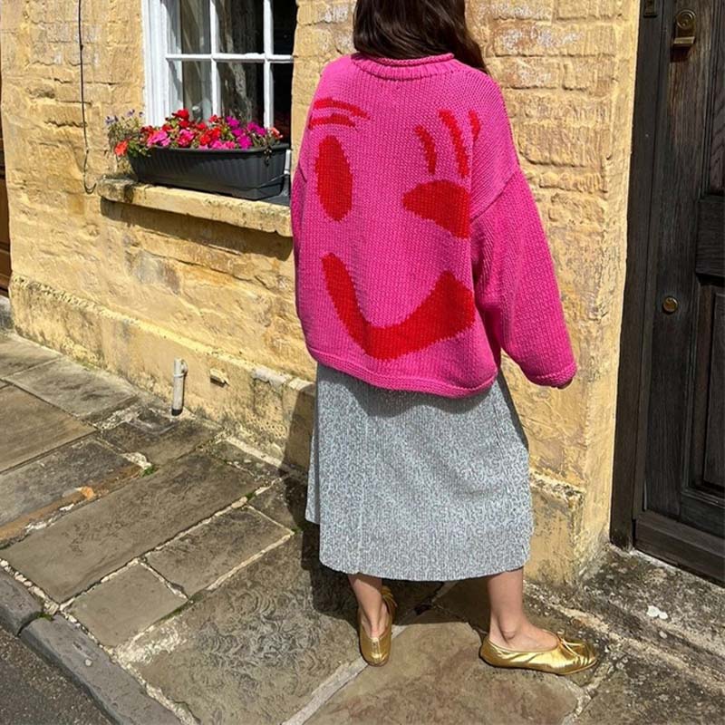 Suéter de Tricot Desenfadado Smiley