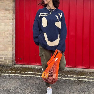 Suéter de Tricot Desenfadado Smiley