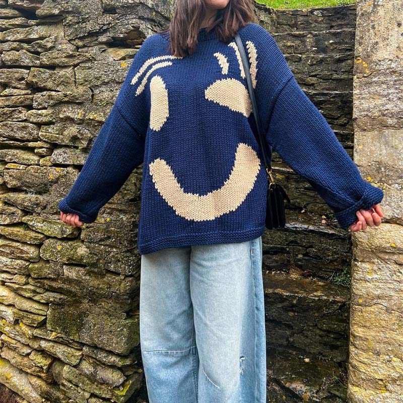 Suéter de Tricot Desenfadado Smiley