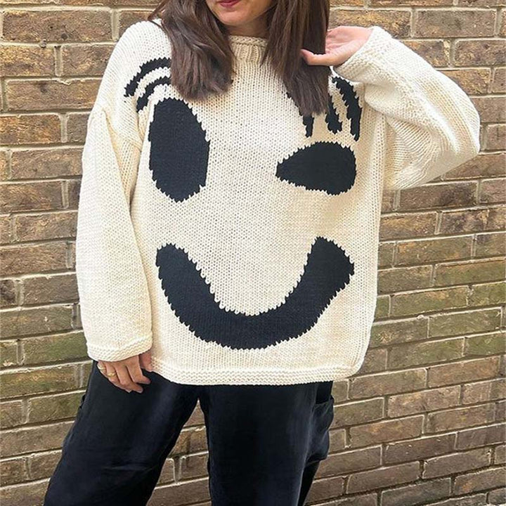 Suéter de Tricot Desenfadado Smiley