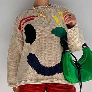 Suéter de Tricot Desenfadado Smiley