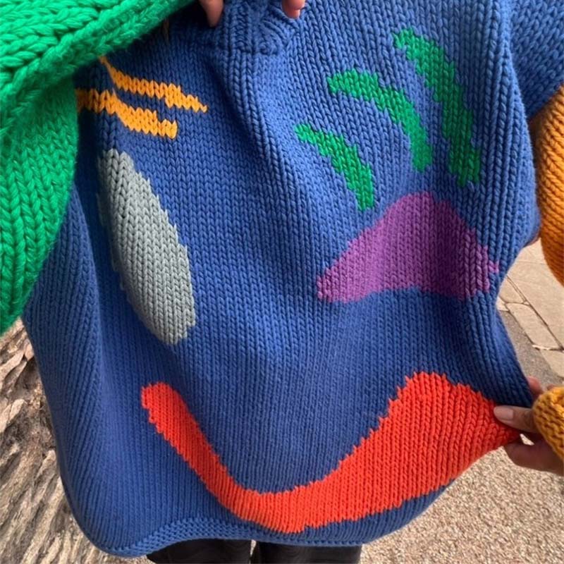 Suéter de Tricot Desenfadado Smiley