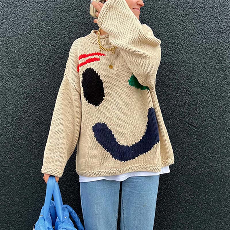 Suéter de Tricot Desenfadado Smiley