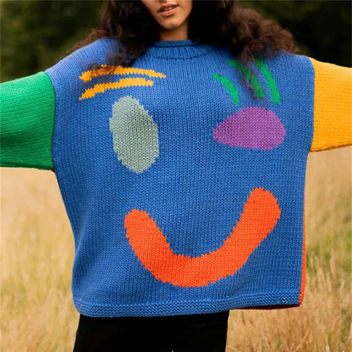 Suéter de Tricot Desenfadado Smiley
