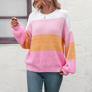 Suéter De Tricot Descontracturado A Rayas De Colores
