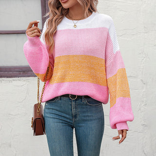 Suéter De Tricot Descontracturado A Rayas De Colores