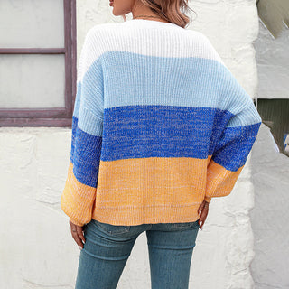 Suéter De Tricot Descontracturado A Rayas De Colores