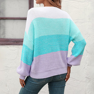 Suéter De Tricot Descontracturado A Rayas De Colores