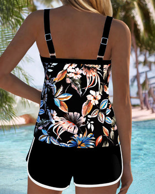 Imke™ | Tankini sin mangas estampado con escote en U