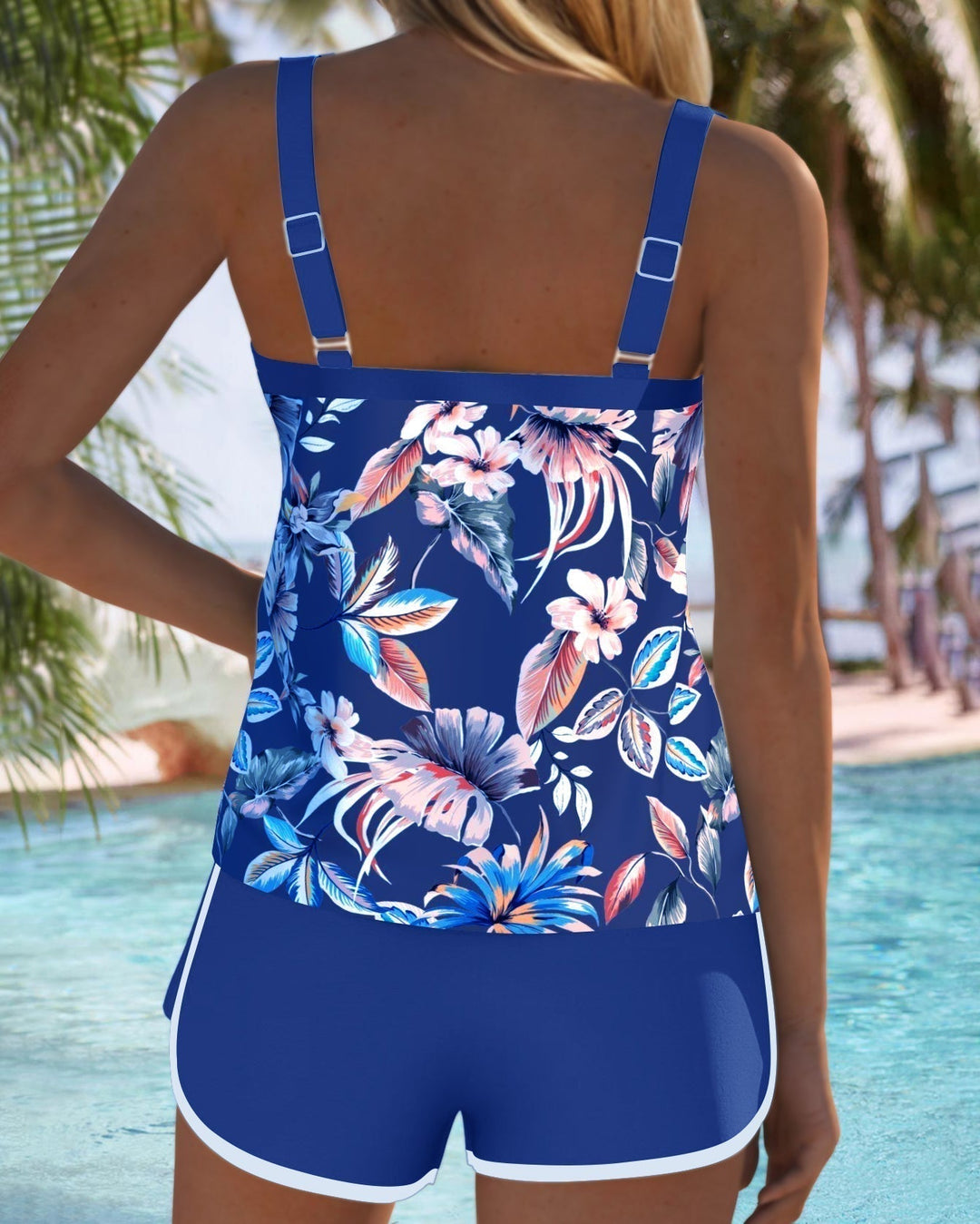 Imke™ | Tankini sin mangas estampado con escote en U