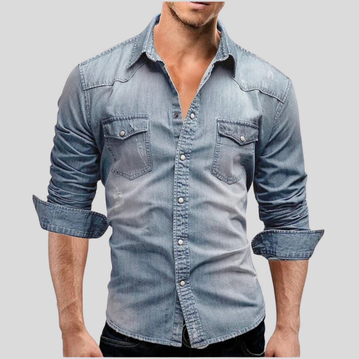 Elvoria | Camisa de denim de estilo moderno