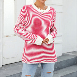 Suéter De Tricot Rayado Casual