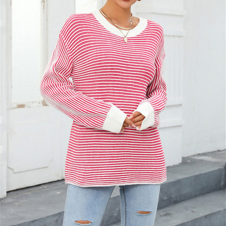 Suéter De Tricot Rayado Casual