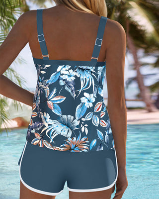 Imke™ | Tankini sin mangas estampado con escote en U
