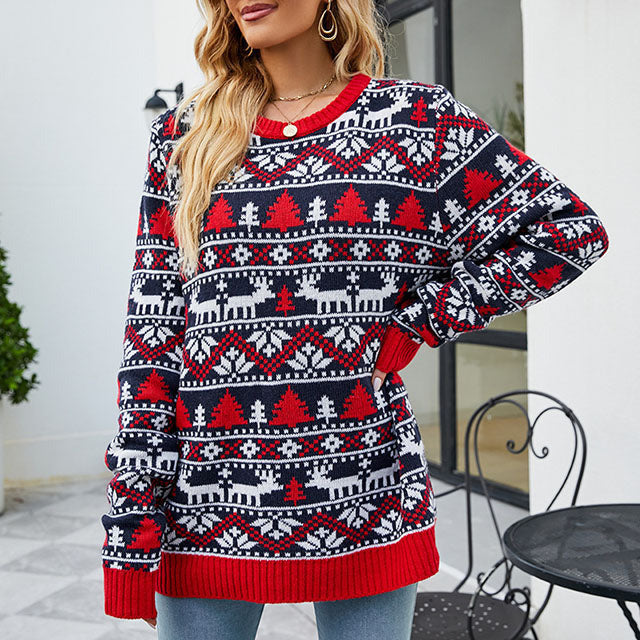 Suéter Tricotado Casual de Navidad